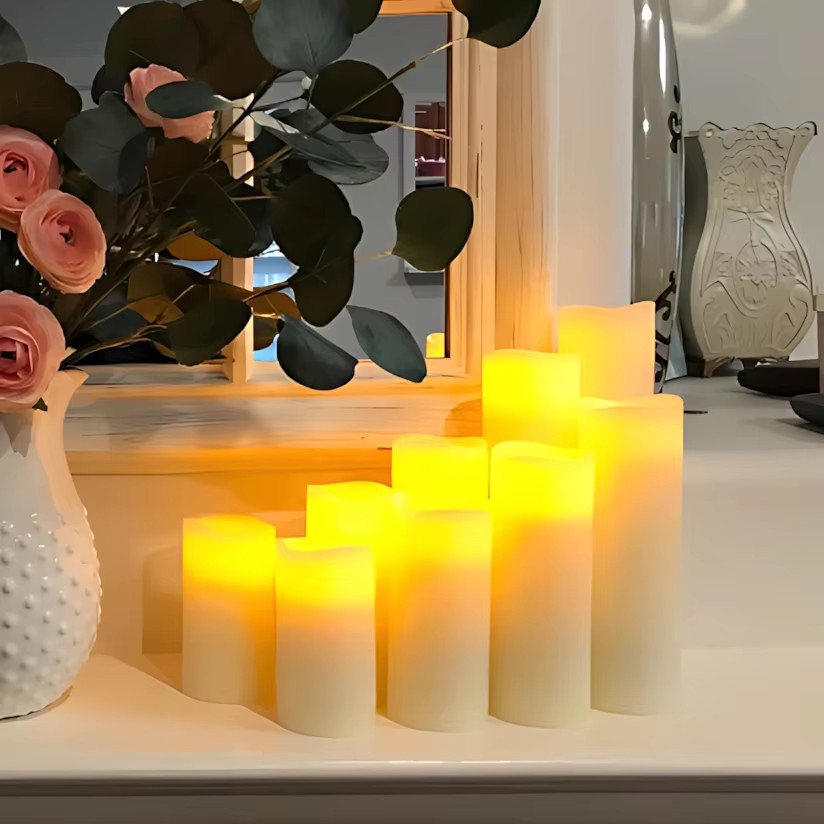 9-180Pcs LED Candles with Flickering Flameless Candles Battery Operated Pillar C