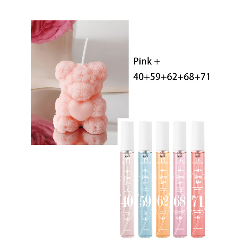 1pc Valentines Rose Bear Candle Aromatherapy Lovely Decoration Partner Hand Gift