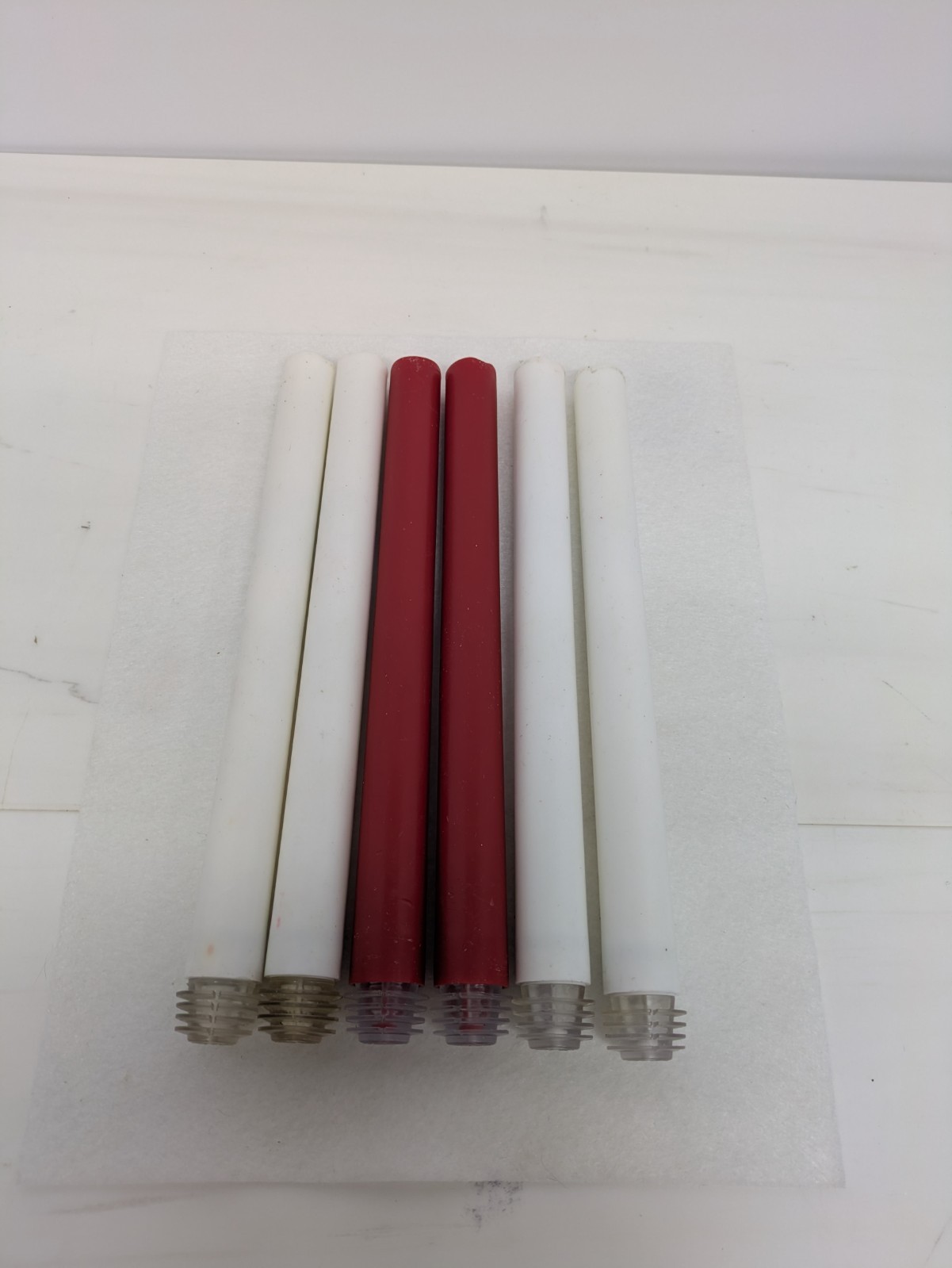 CANDLES (2) RED (4) WHITE 9 inches Tall 2 AA BATTERIES NEEDED NOT INCLUDED
