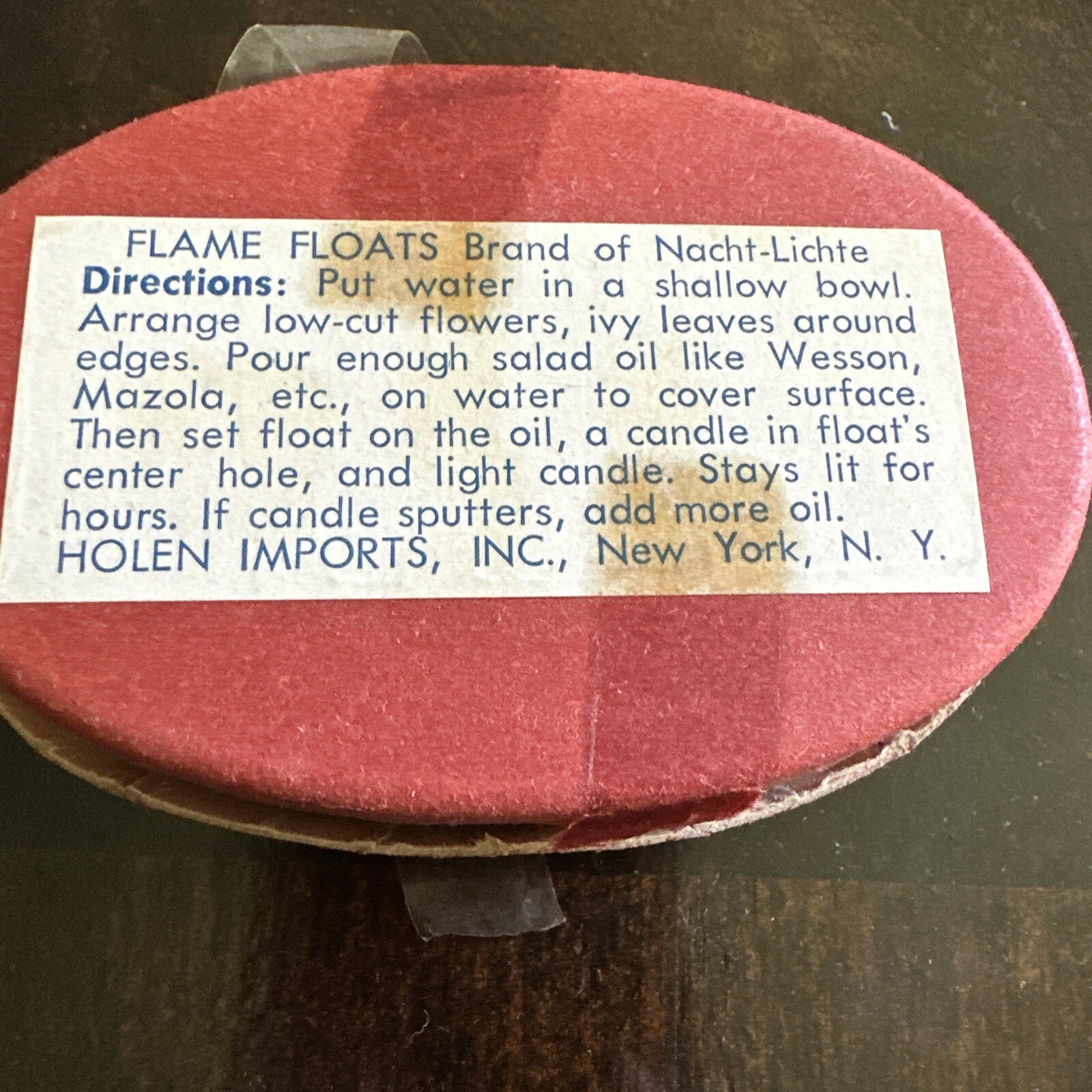 Vintage Copyright 1958 Flame Floats Candles in original box West Germany