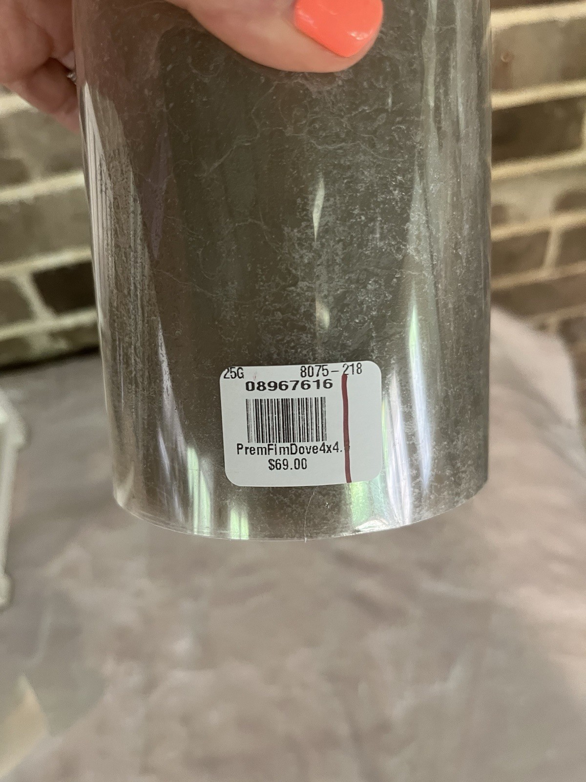 POTTERY BARN FLICKERING FLAMELESS DOVE PILLAR CANDLE SALT WASHED 4 x 4.5 NEW