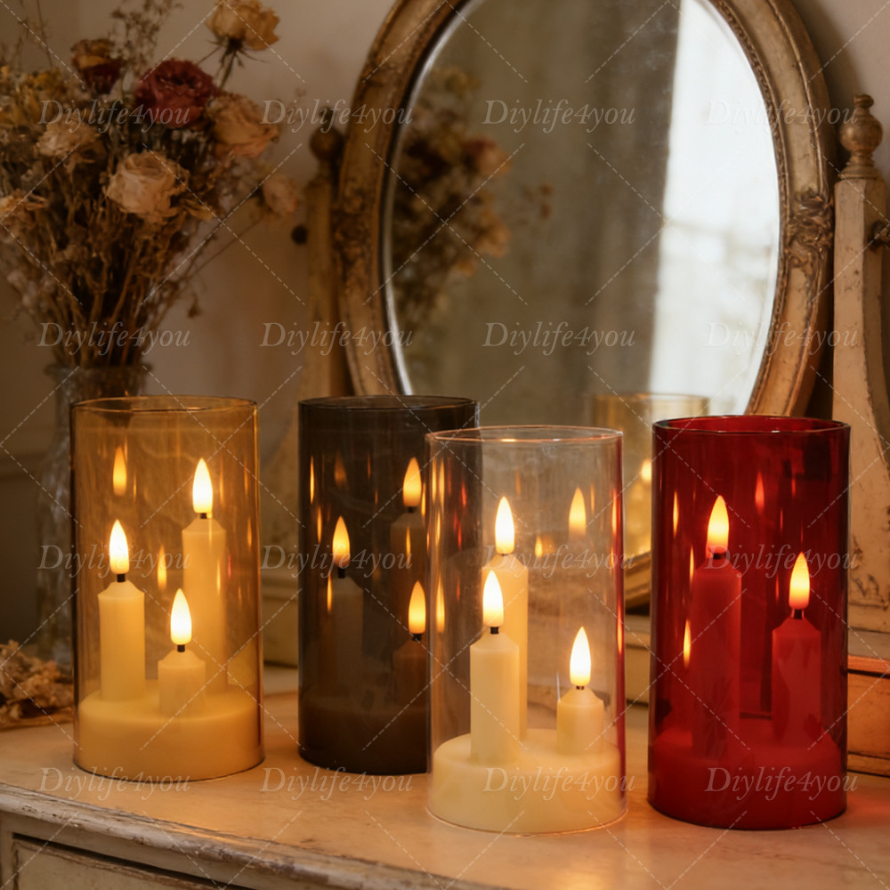 3-in-1 Flameless Flickering LED Taper Candles Battery Operated Wedding Party US