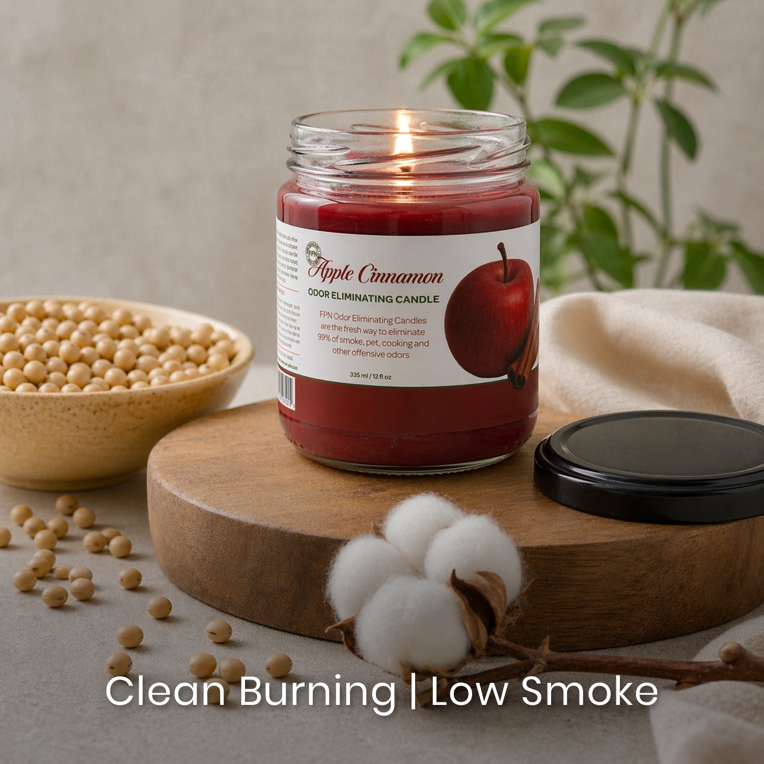 Smoke Odor Eliminating Candles Jar Apple Scented Soyawax Candles 2 Pcs – FPN