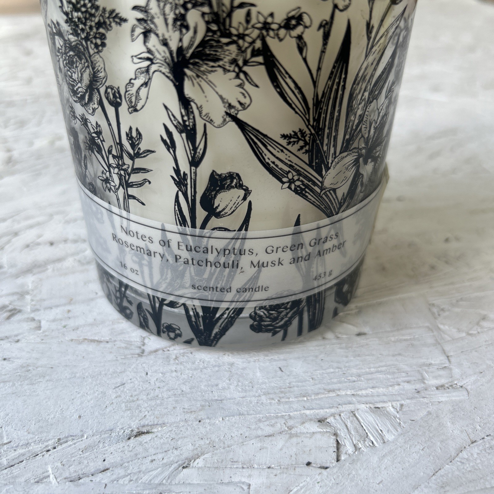 Black Amber Rose Candle By Botanical Light New / Never Used 16 Oz