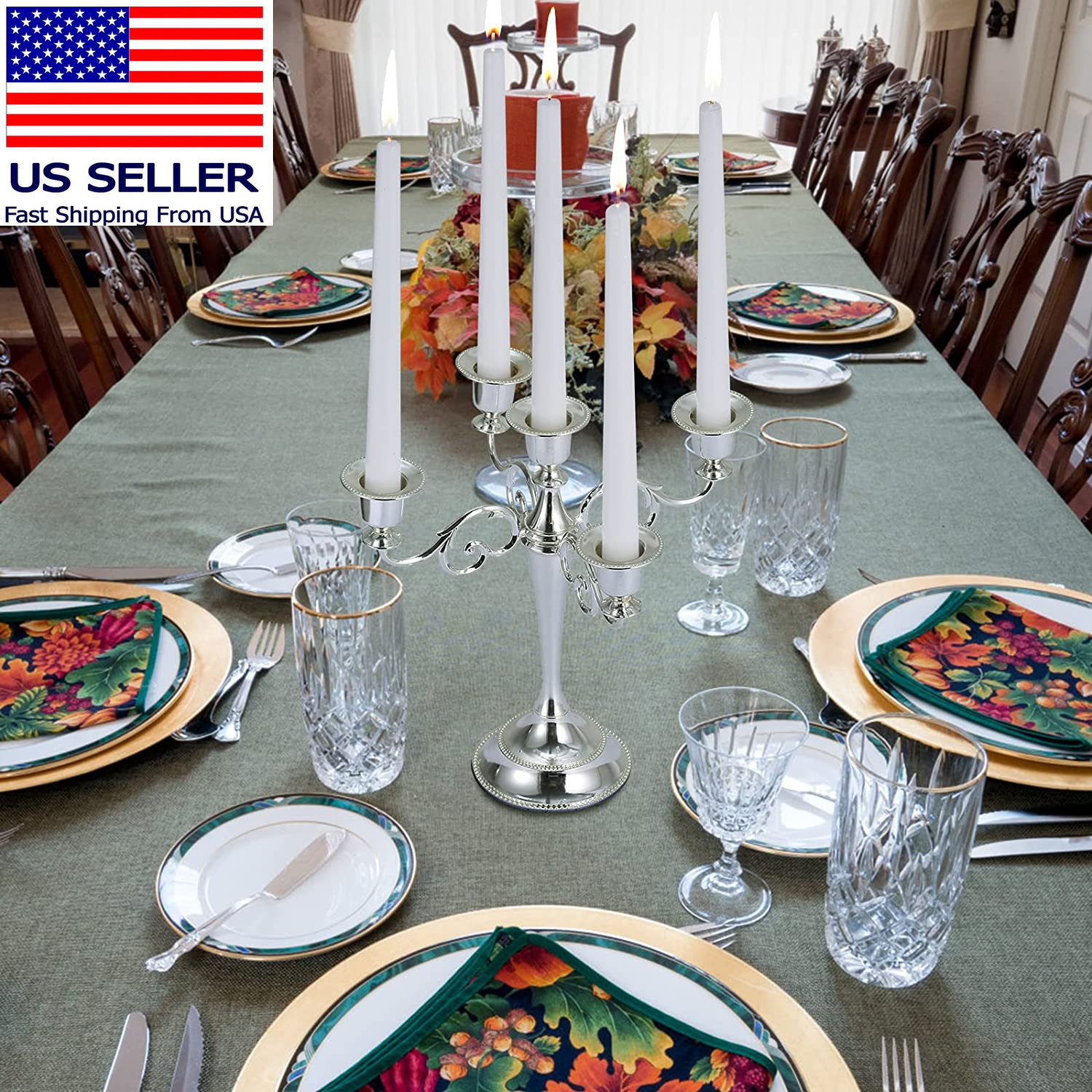 24 Pack Tall White Taper Candles, 10 Inch (H) Dripless, Unscented Dinner Candle,