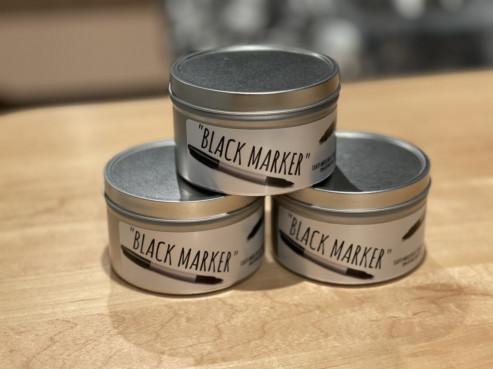 Black marker scented candle: the smell of art
