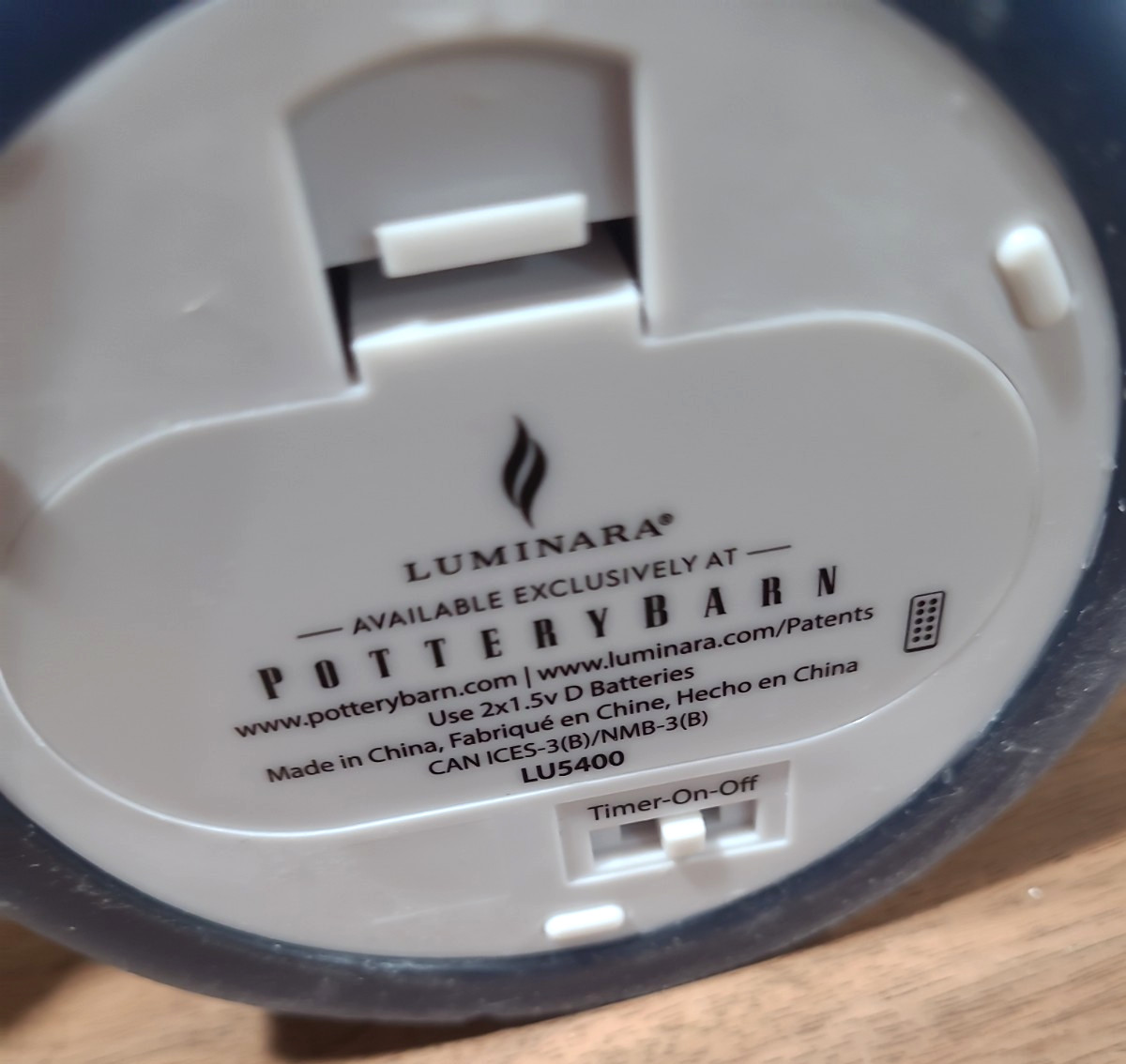 Pottery Barn Luminara Flickering Flameless Candle Navy 4 in x 4.5 in