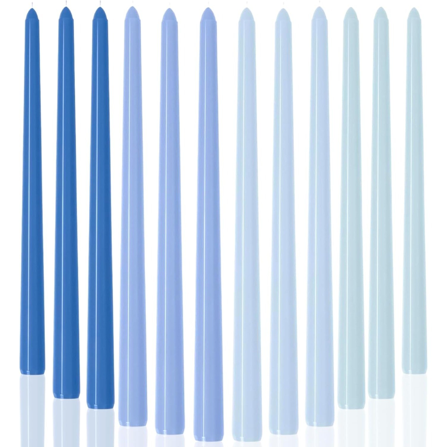 12pcs Taper Candles Scented Gradient Color,Handmade from Vegan Soy Wax