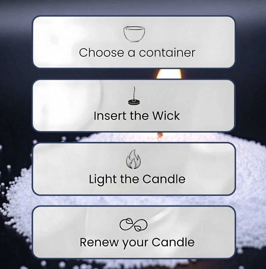 New Warmnest Pearled Black Sand Candle Kit Bundle(2) 120 Hours Burntime W/Wicks