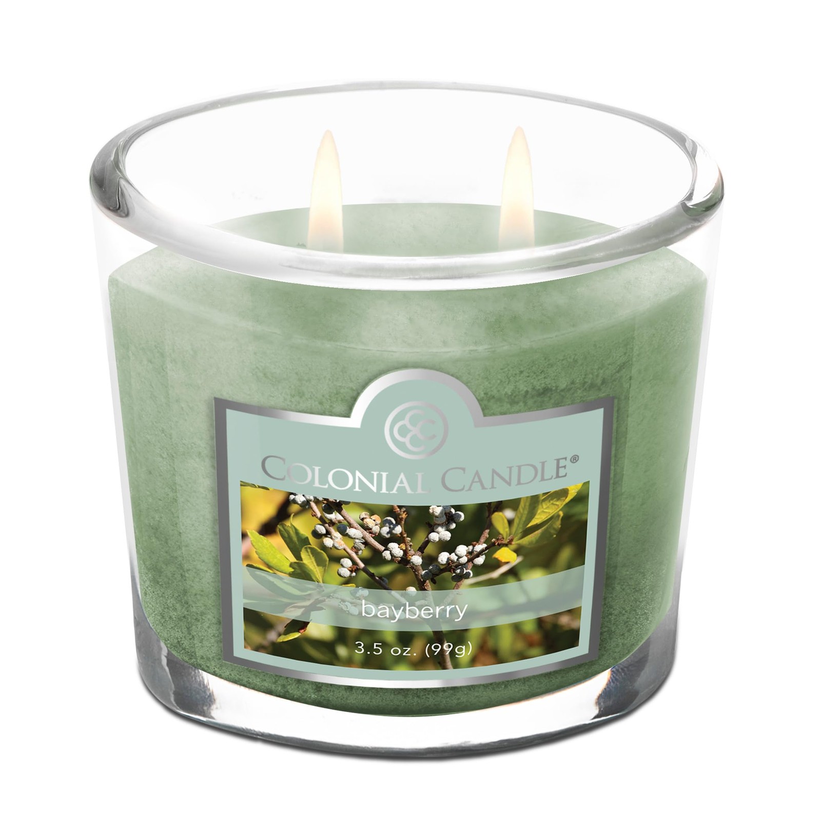 Bayberry Scented Jar Candle, 2 Wick, 3.5 oz, Mottled Wax Candle