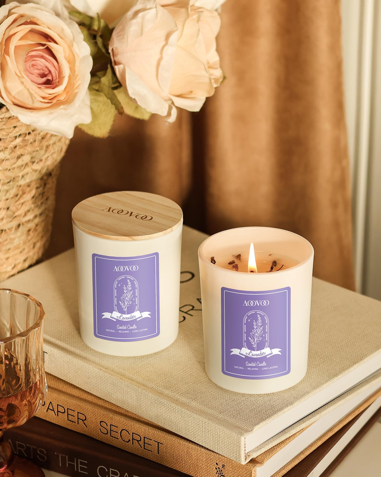 Lavender Candles Set for – 4 Pack Candles for Home Scented, Aromatherapy Cand…