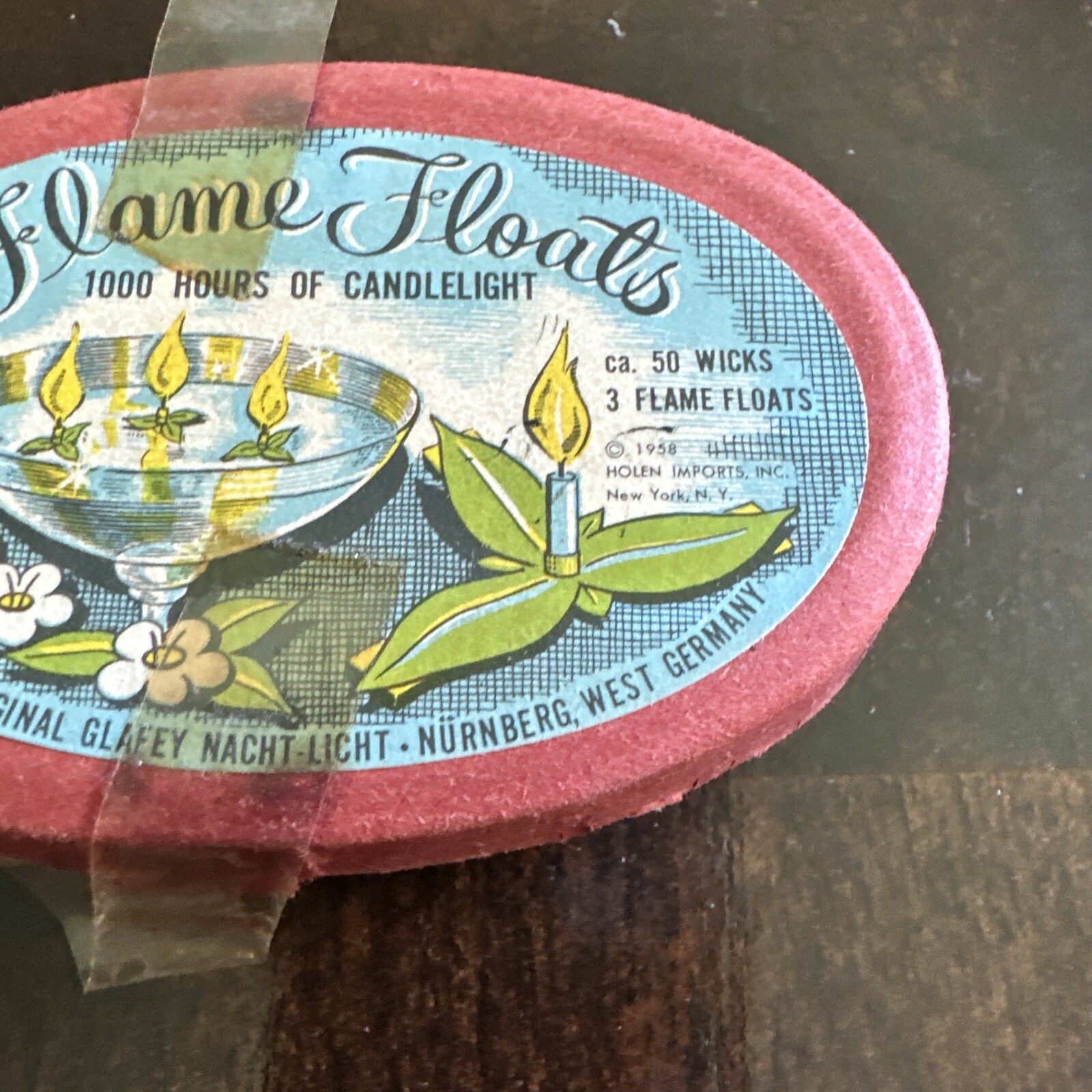 Vintage Copyright 1958 Flame Floats Candles in original box West Germany