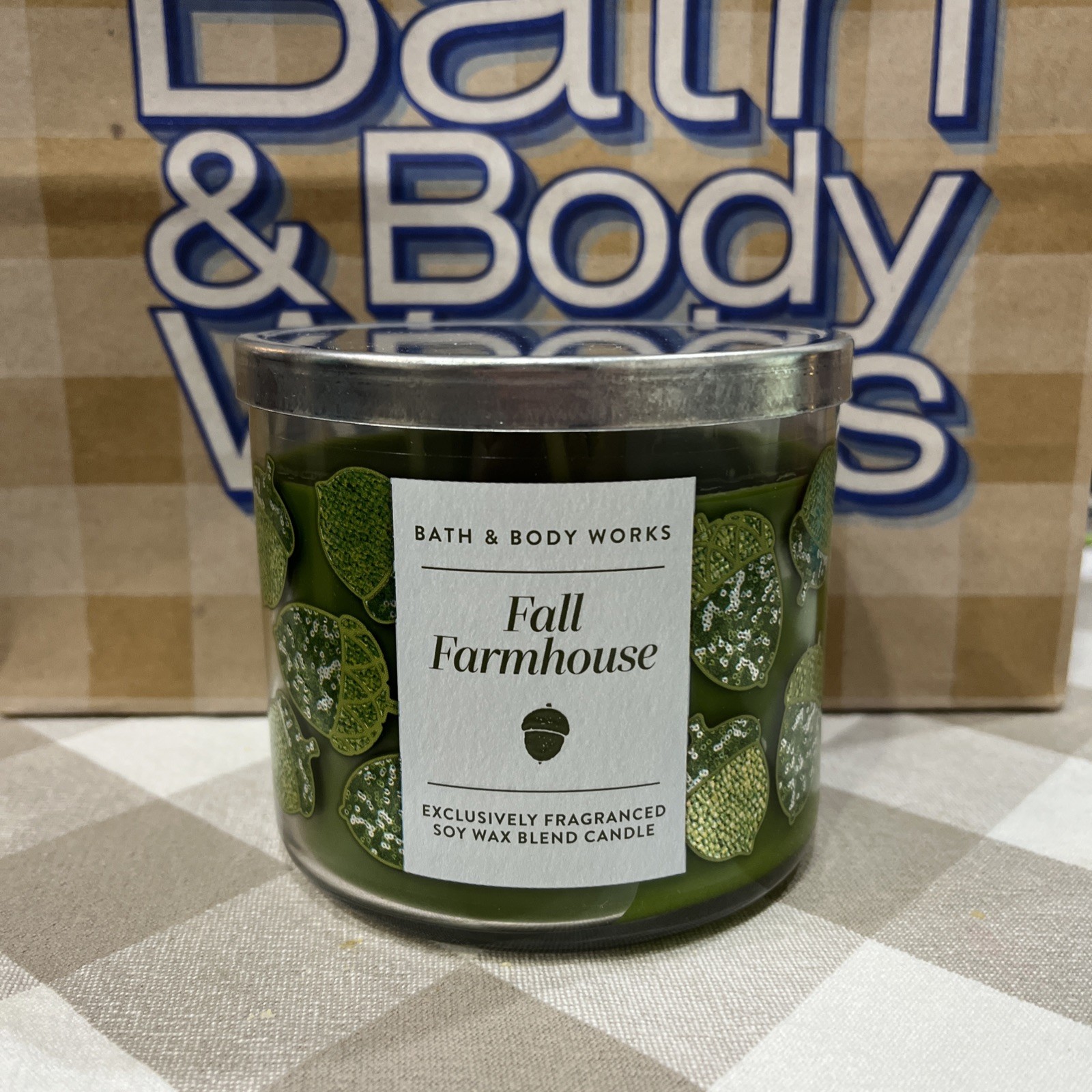 Bath & Body Works FALL FARMHOUSE 🍂🎃 Scented 3 Wick CANDLE 25-45 Hrs DELICIOUS!