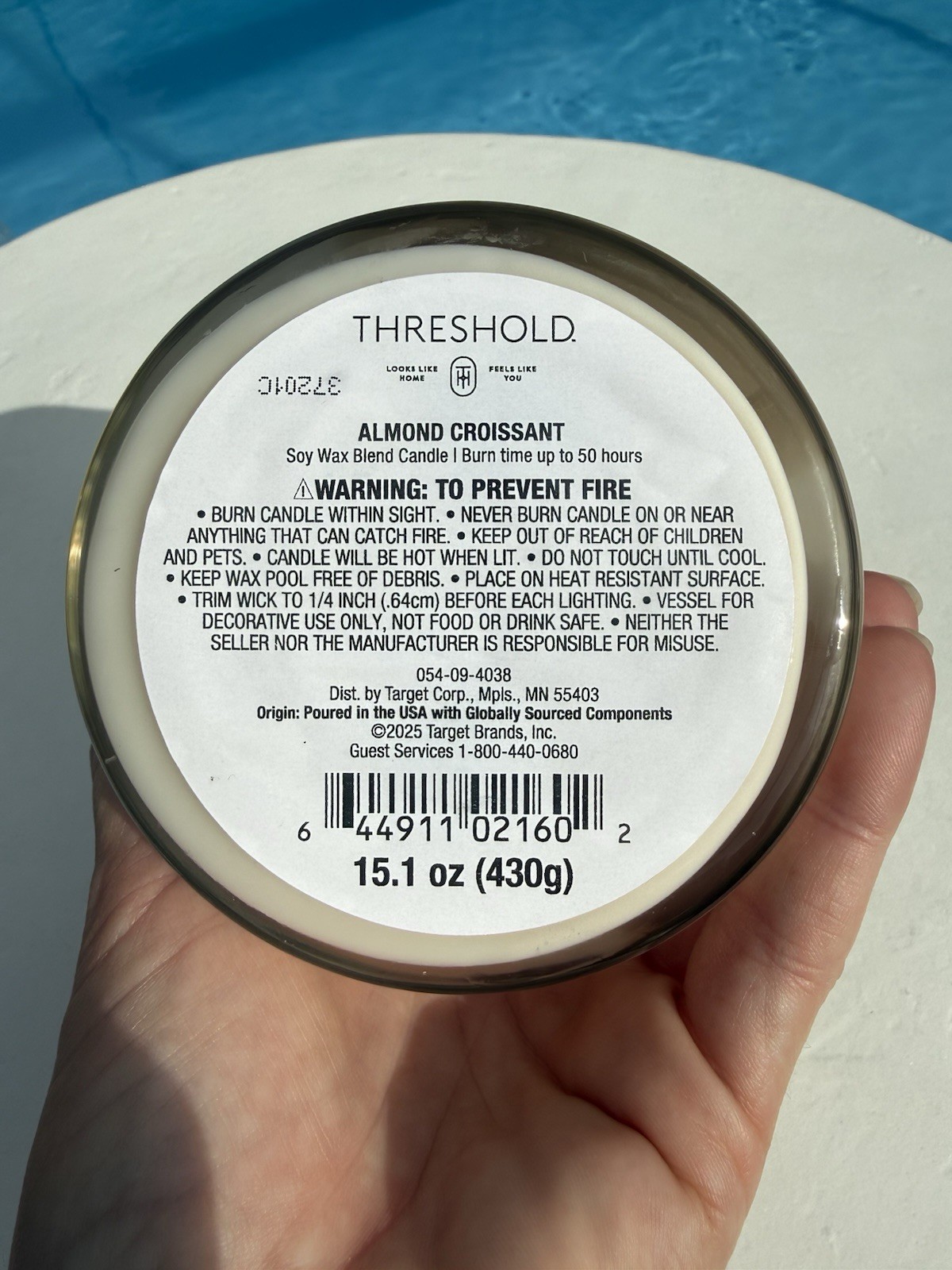 Threshold Almond Croissant Scented 2-Wick Glass Jar Candle Large 15.1 oz