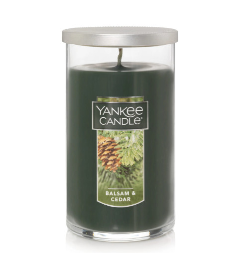 Yankee Candle Balsam & Cedar Tumbler 14.25oz – pine, cedar, vanilla, warm amber