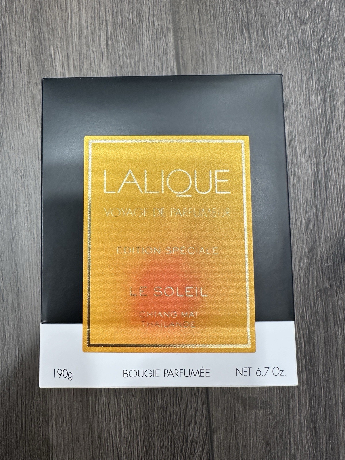 LALIQUE Scented Candle VOYAGE DE PARFUMEUR LE SOLEIL CHIANG MAI THAILAND 190g