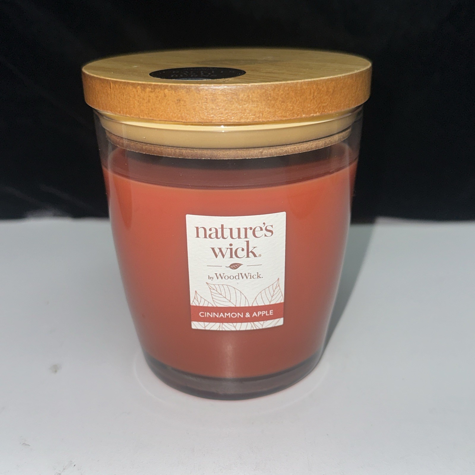 2 PACK–Nature’s Wick by WoodWick CINNAMON & APPLE Scented Candles 10oz Crackles