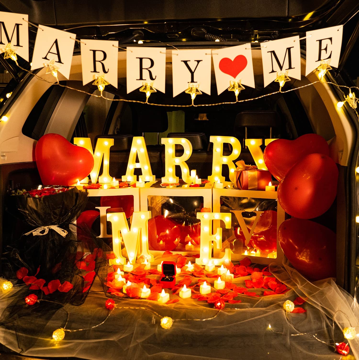 Homemory Marry Me Light Up 7.1″D x 1.4″W x 8.1″H, 2- MARRY ME Sign Kit