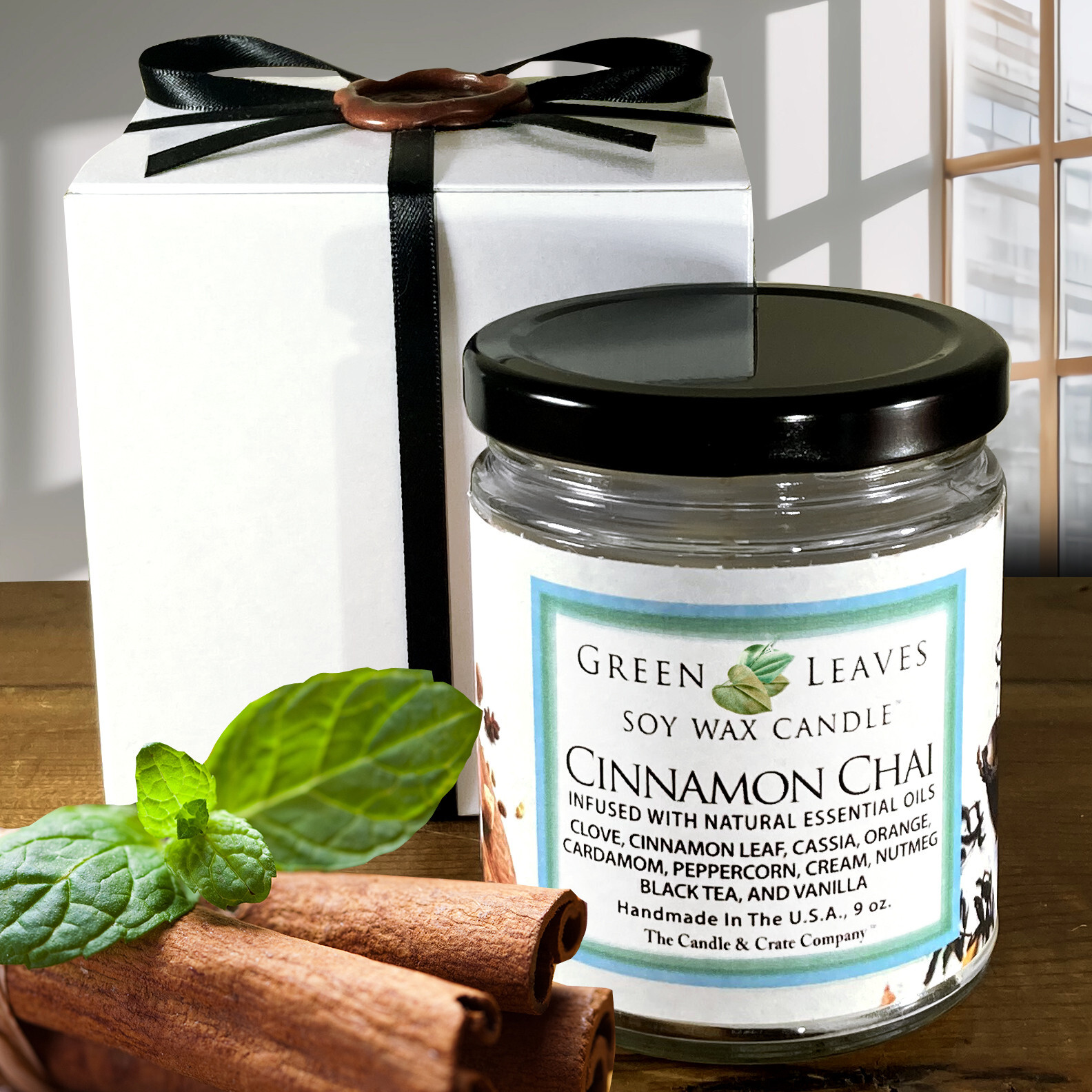 Cinnamon Chai Scented Candle, Home Fragrance, Gift for Her, Fall Winter Candle