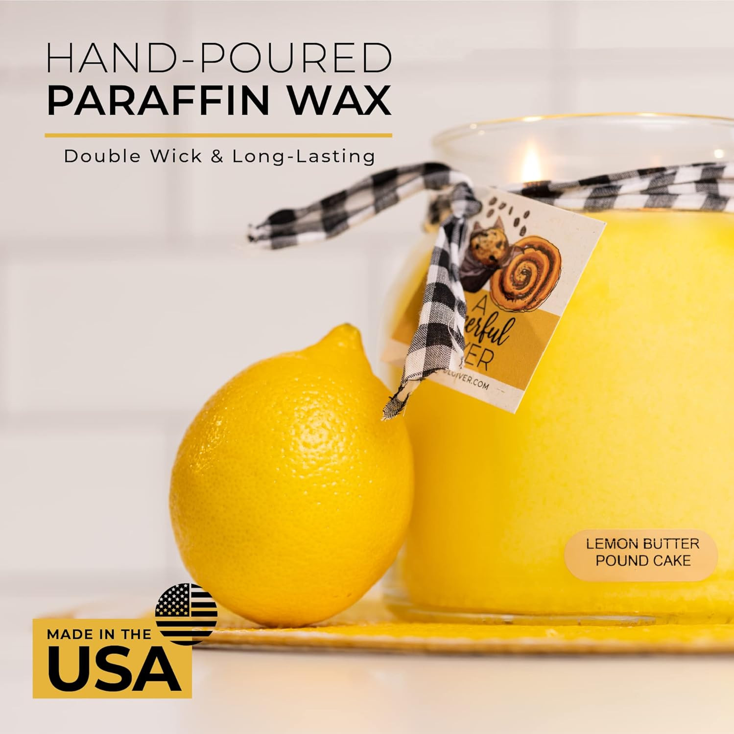 — Lemon Butter Pound Cake – 34Oz Papa Scented Candle Jar with Lid – Keepers of t