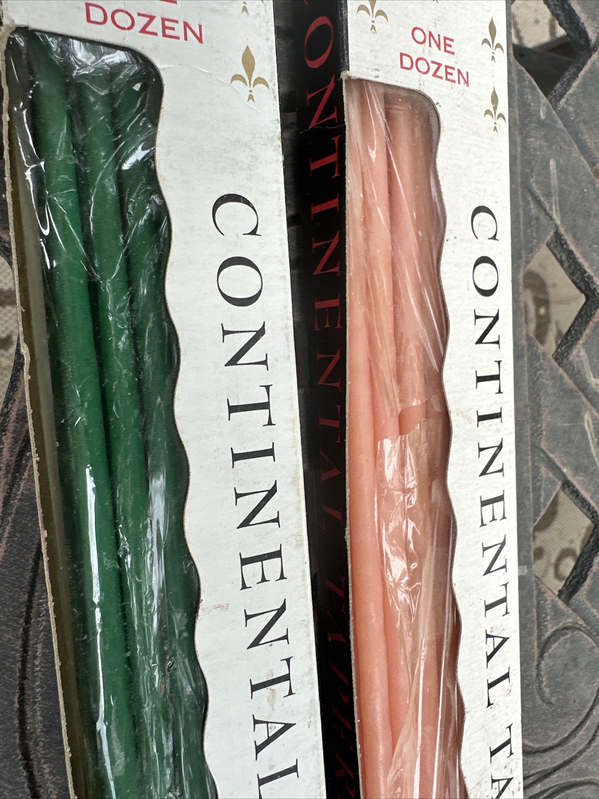 Set Of 2 – 12 Vntg hand dipped Tiny Taper candles 15 1/2in originalbox New/Old