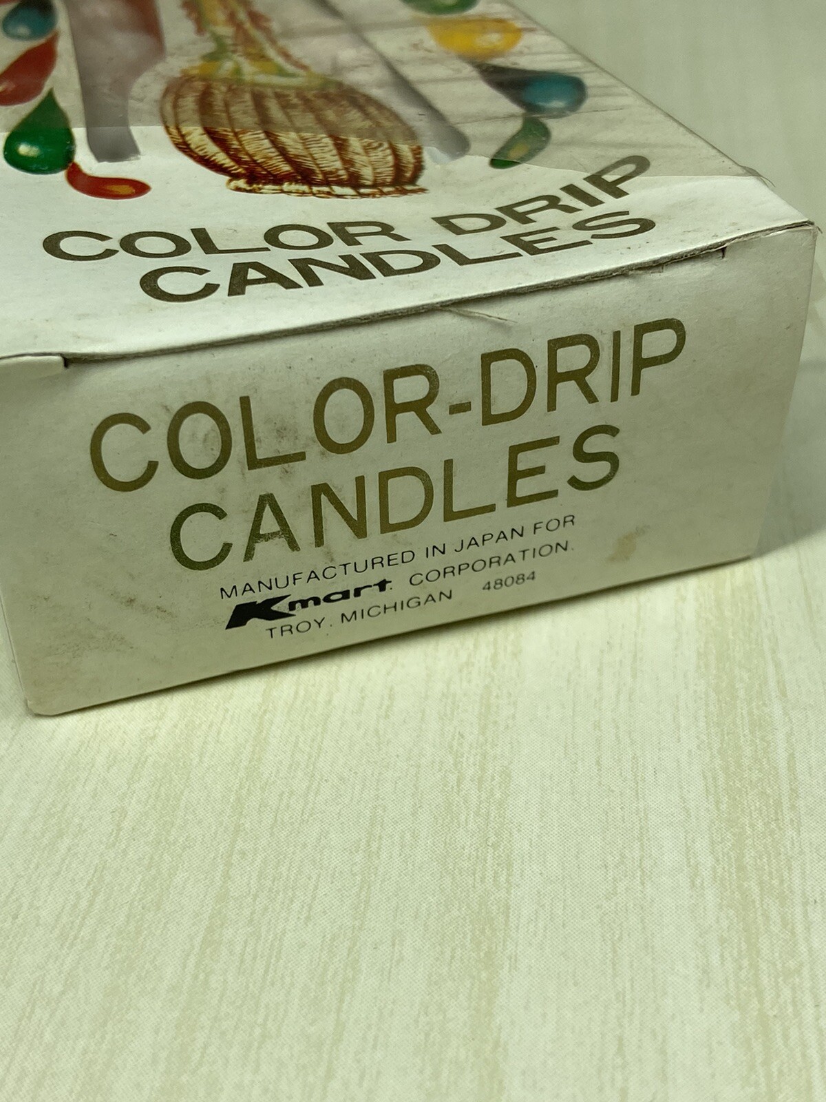 COLOR-FLO Rainbow Color Drip CANDLE 12″ Vintage Retro Original Pkg Of 2 60s 70s