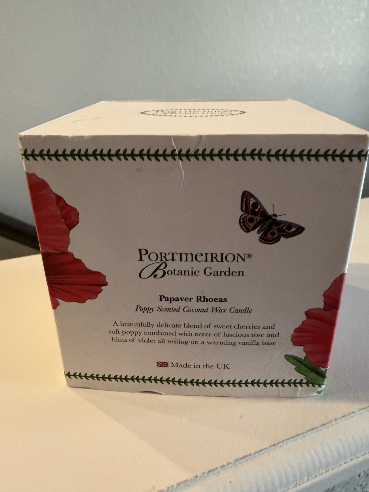 Portmeirion, Botanic Garden Red Poppy Flower Scented Candle Ceramic
