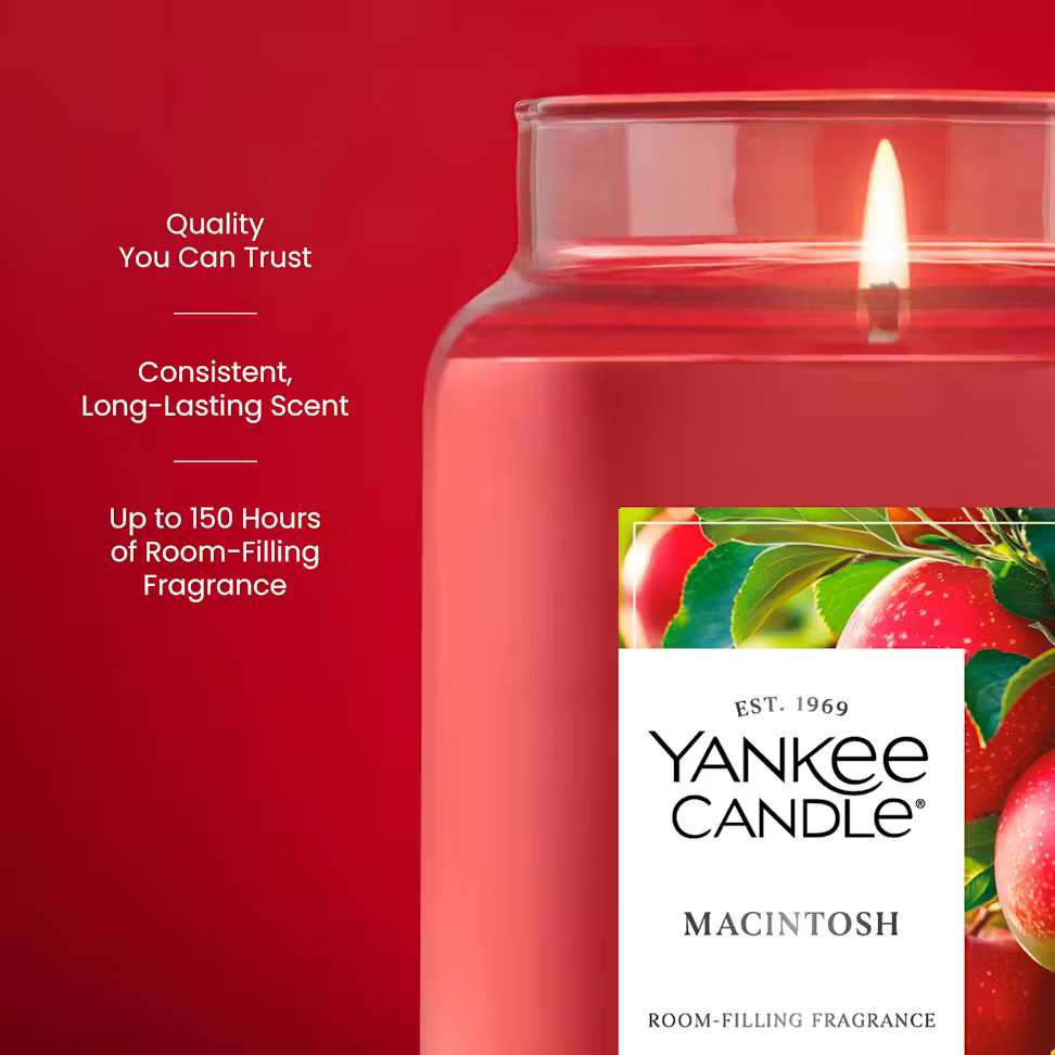 Yankee Candle Macintosh Large Jar Scented Candle 22 oz Red Housewarmer 115436