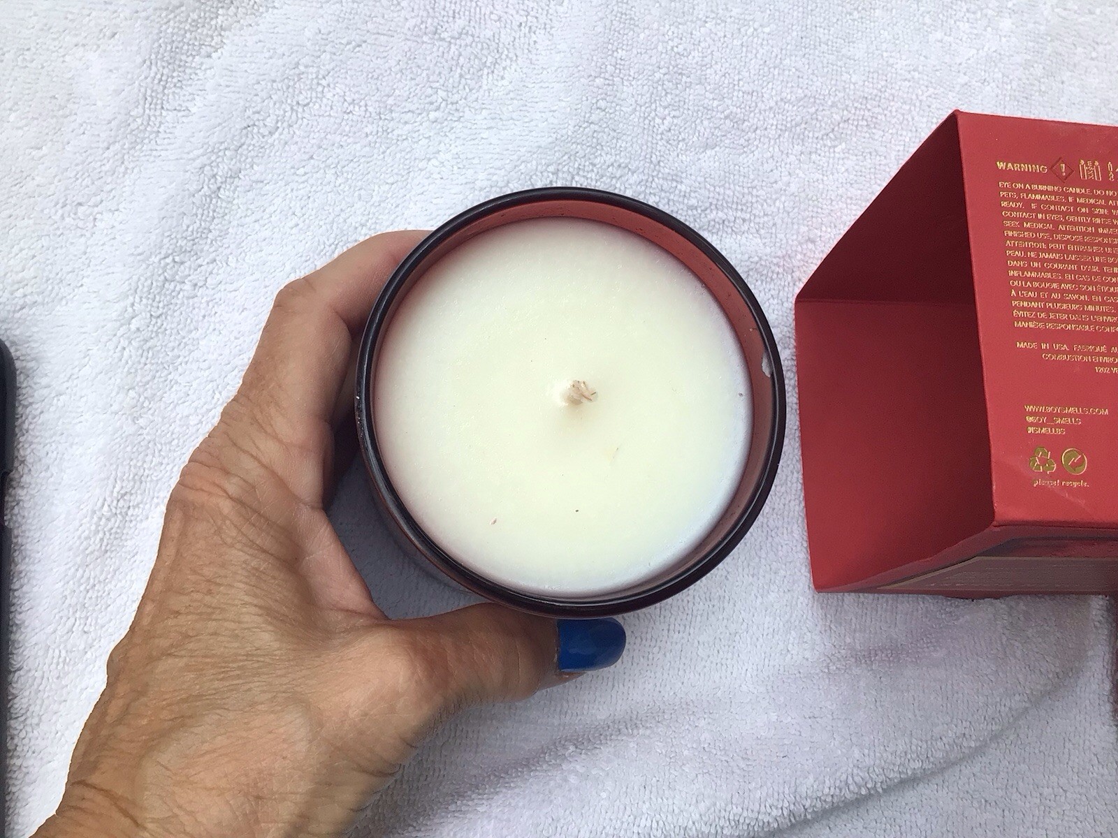 boy smells “Broken Rosary” Candle NIB 8.5 Oz. Cedar Wood, Rose Water, Etc. $48.