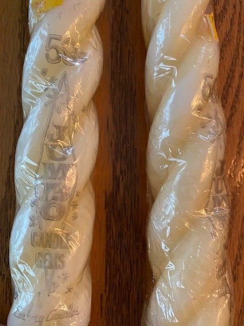 Vintage Pair of Emkay Twisted Jumbo Candle Gems. Unused. U.S.A.