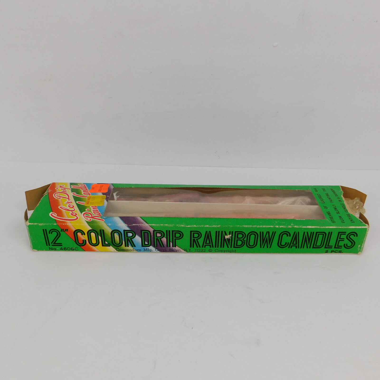 Vintage COLOR DRIP RAINBOW CANDLES – 2 pack of 12 Inch -Hong Kong NOS