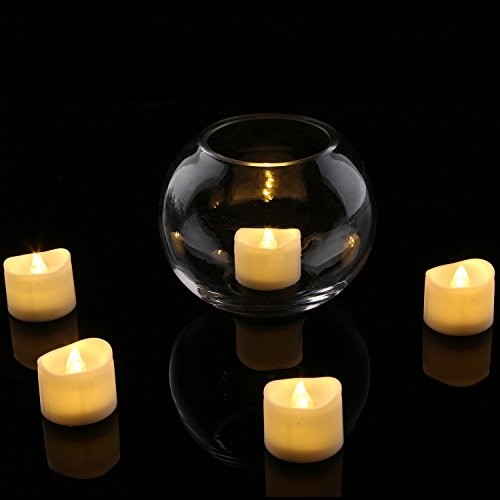 Pack 12 Flameless LED Tea Candles for Outdoor Indoor Fake Candle in Warm White
