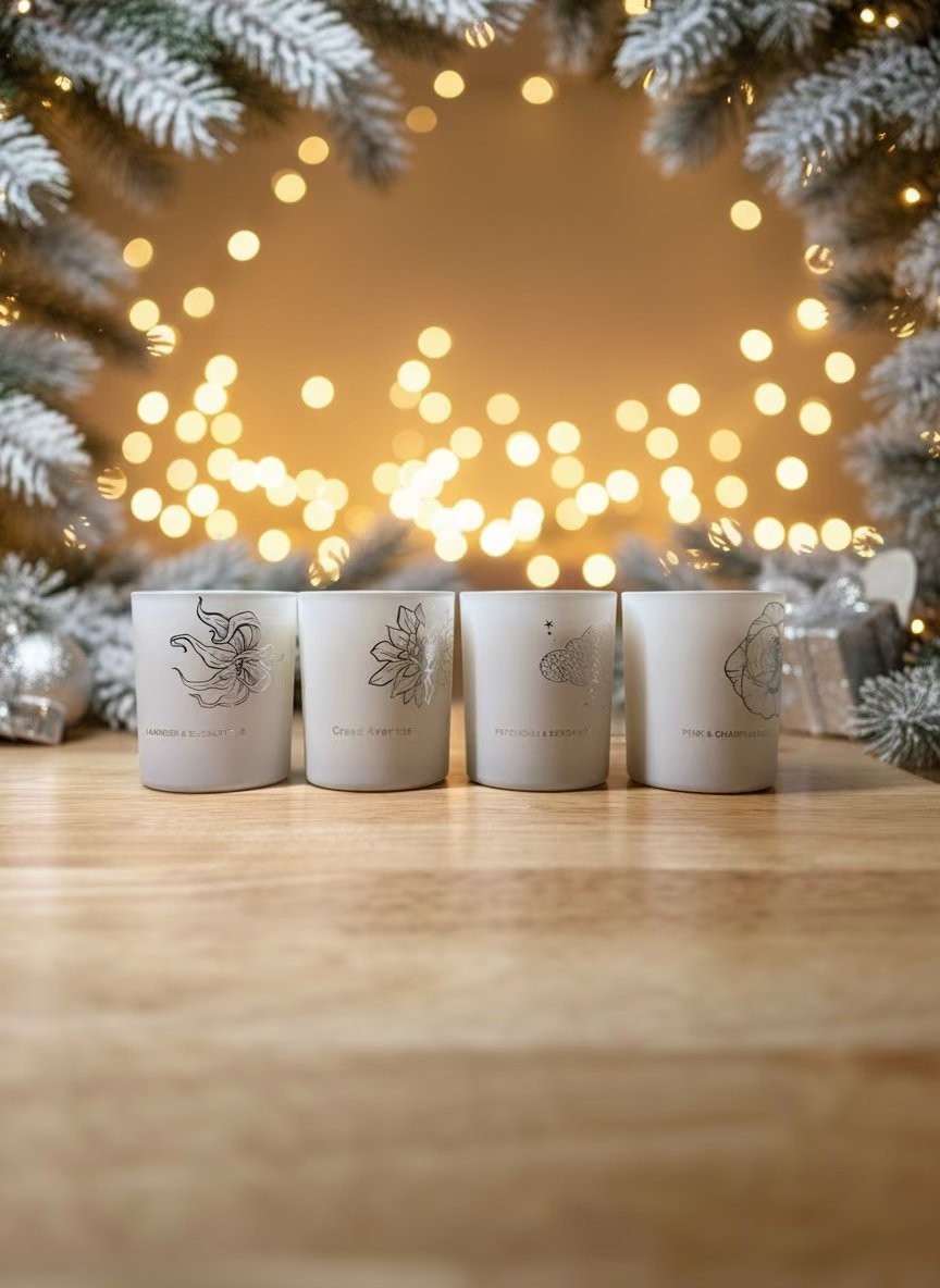 White Luxe Collection (4Pack)- 100% soy- Eco Friendly- Free Shipping- Home Decor