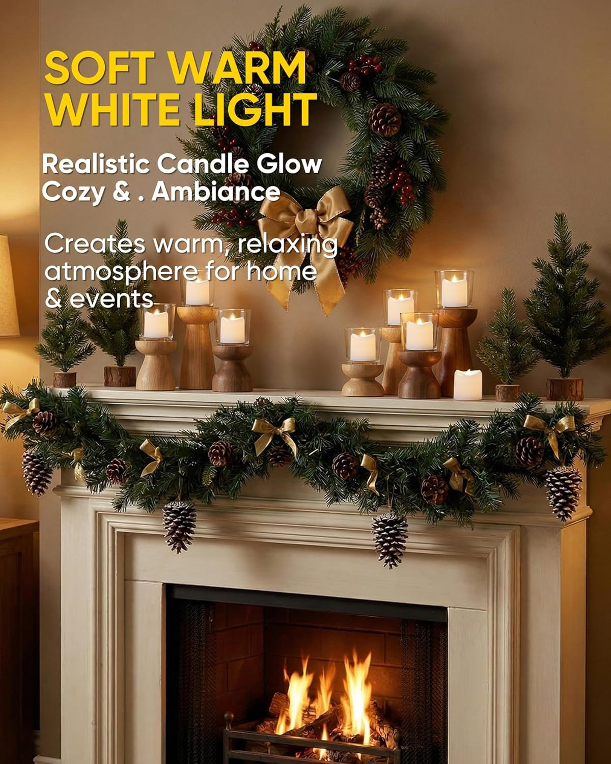 LED Votive Candles, Flameless Tea Lights Battery Included, 100 Hours Long