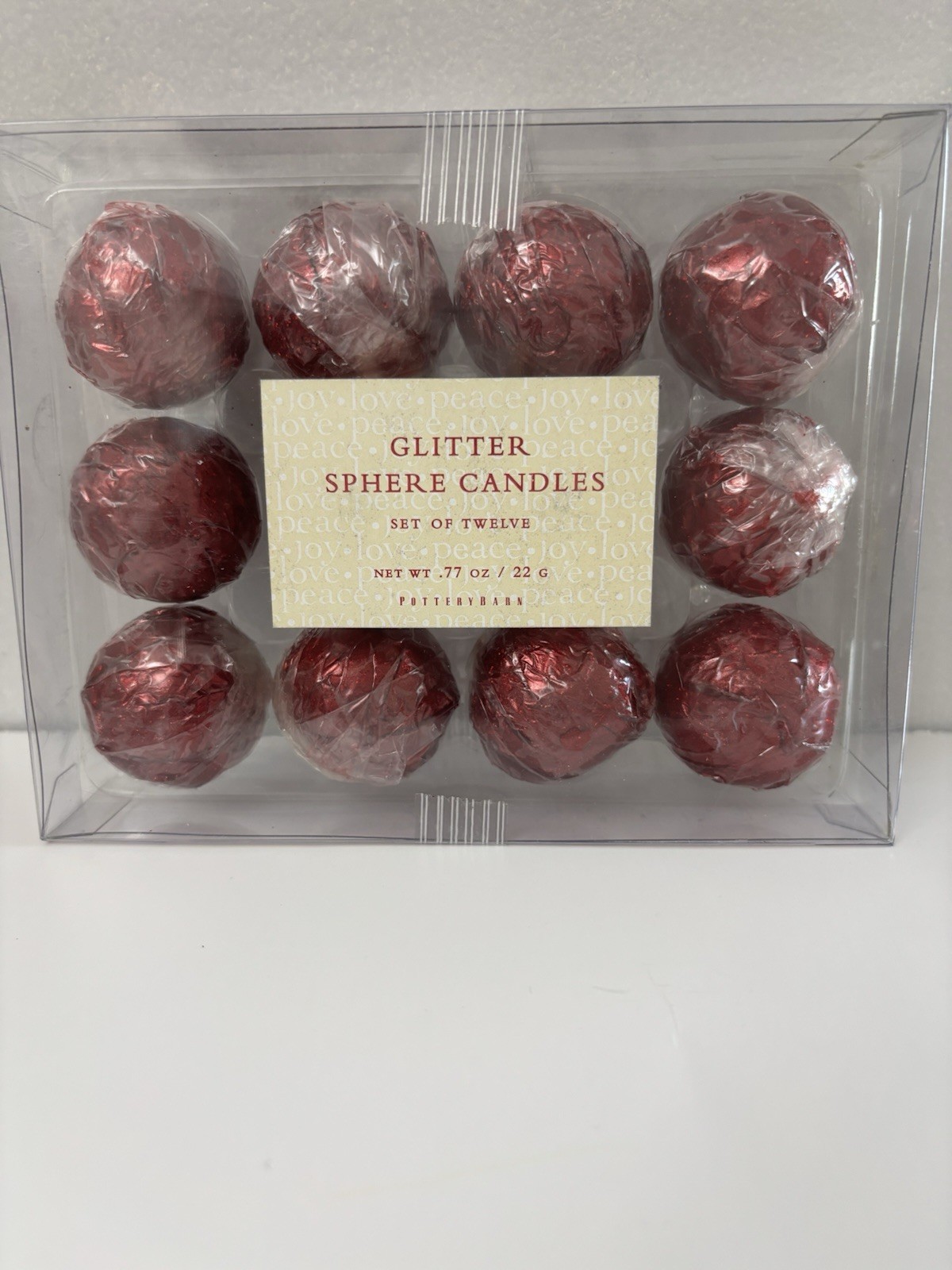 Pottery Barn Glitter Sphere Candles Set Of 12