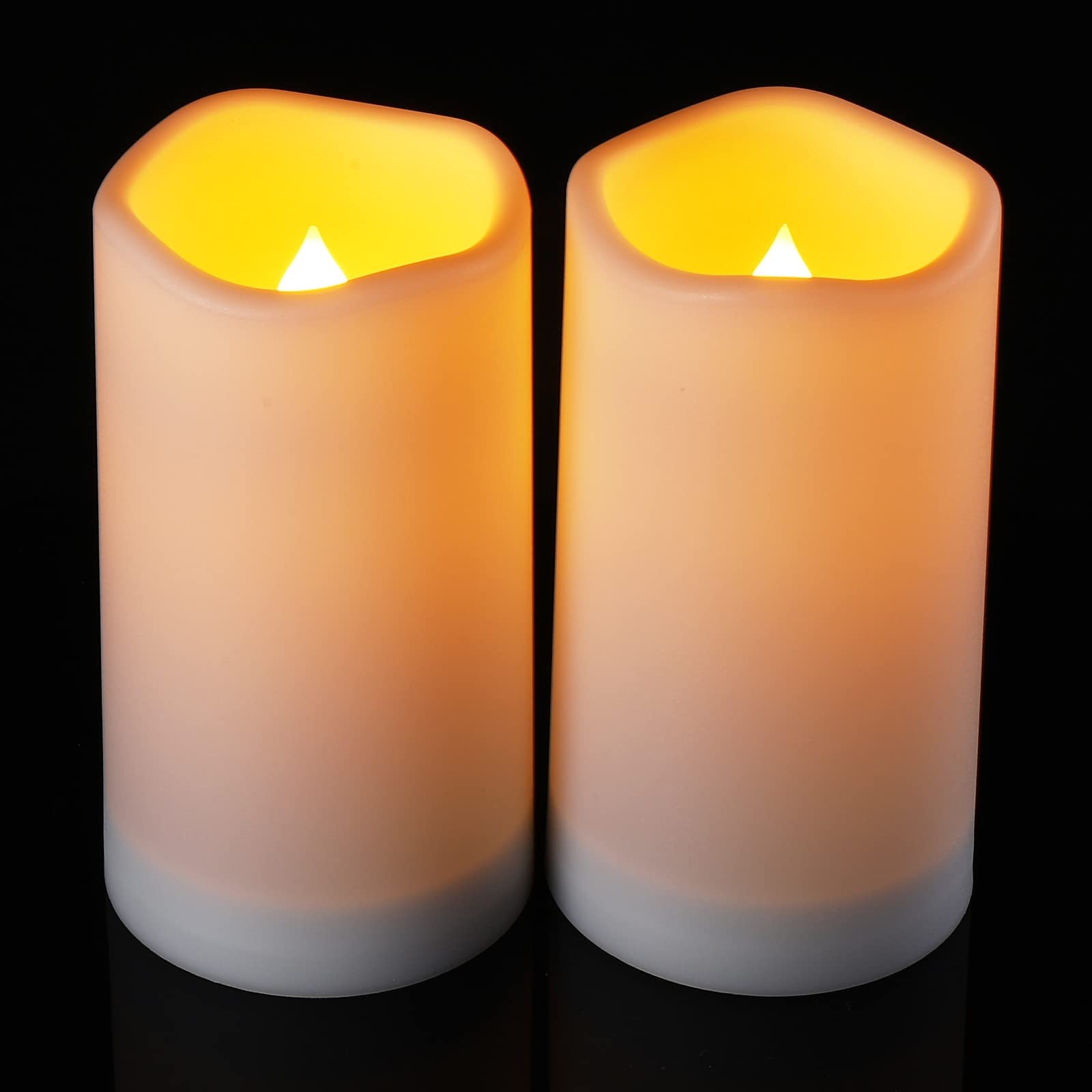 Solar flameless Candles Outdoor Waterproof,Dusk to Dawn Outdoor Lighting, Fli…