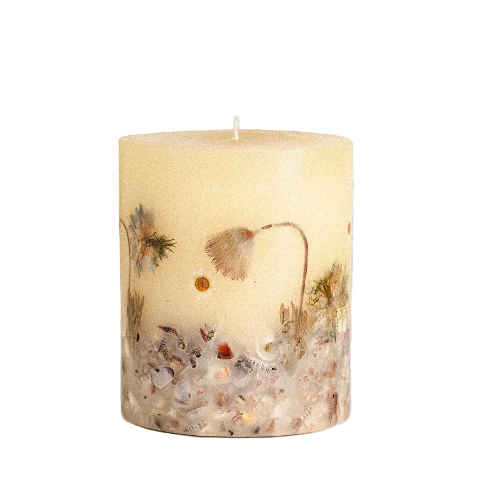 ROSY RINGS COASTAL VANILLA LUXURY BOTANICAL CANDLE, 6.5″ TALL, 200 HRS