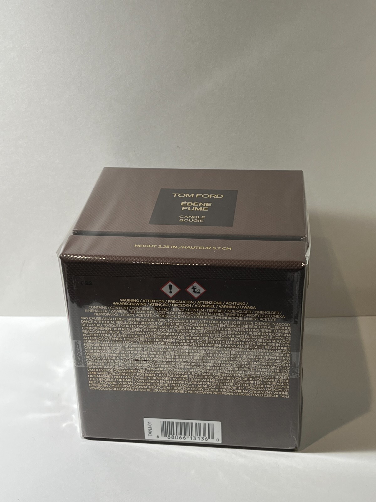 Tom Ford Ebene Fume Candle Bougie Height 2.25 In / 5.7 cm New And Sealed