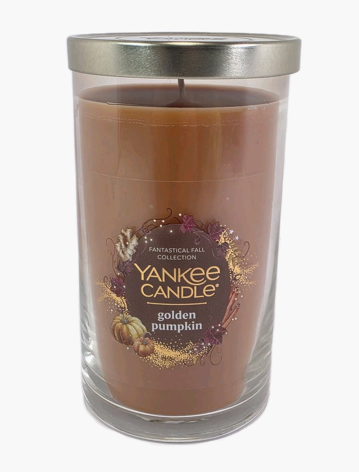 Yankee Candle Golden Pumpkin 14.25 Oz Medium Pillar Scented Wax Candle