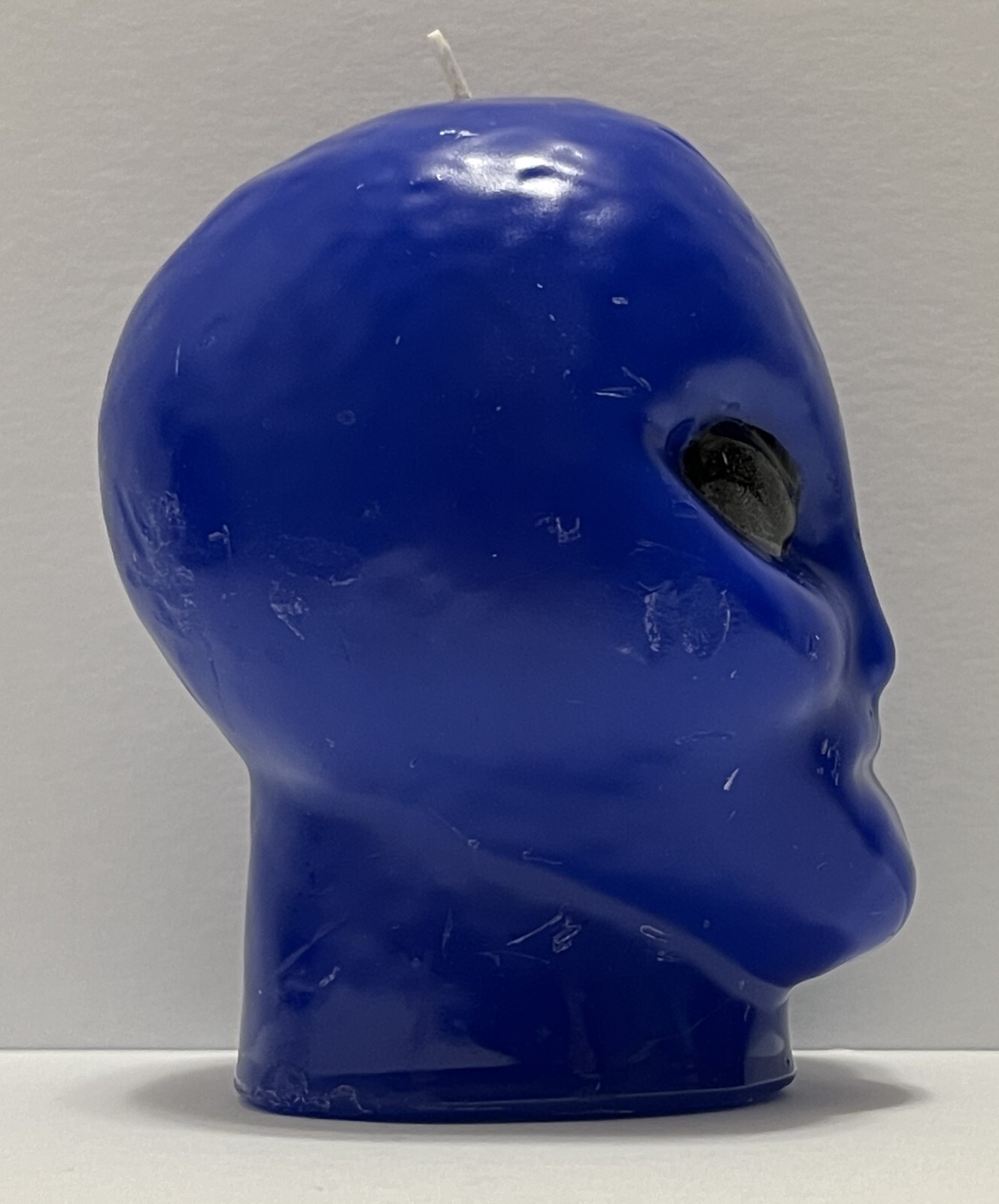 Waxman ALIEN HEAD CANDLE – Cobalt Blue & Black Eyes – 4 1/4” High x 3″ Wide