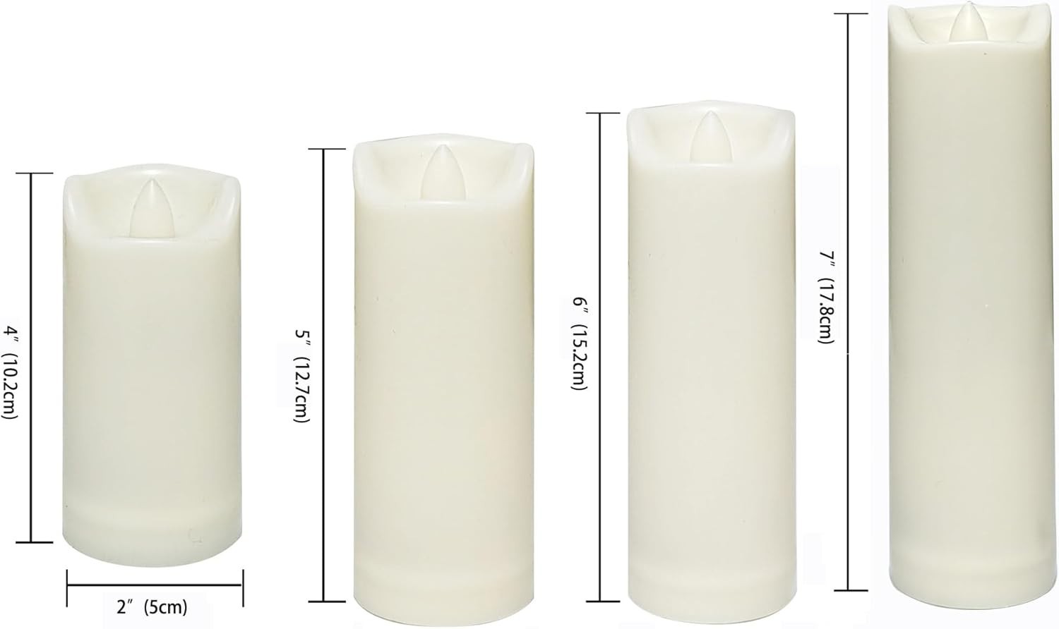 Waterproof Outdoor Battery Operated Flameless Candles with Auto Timer Flicker…