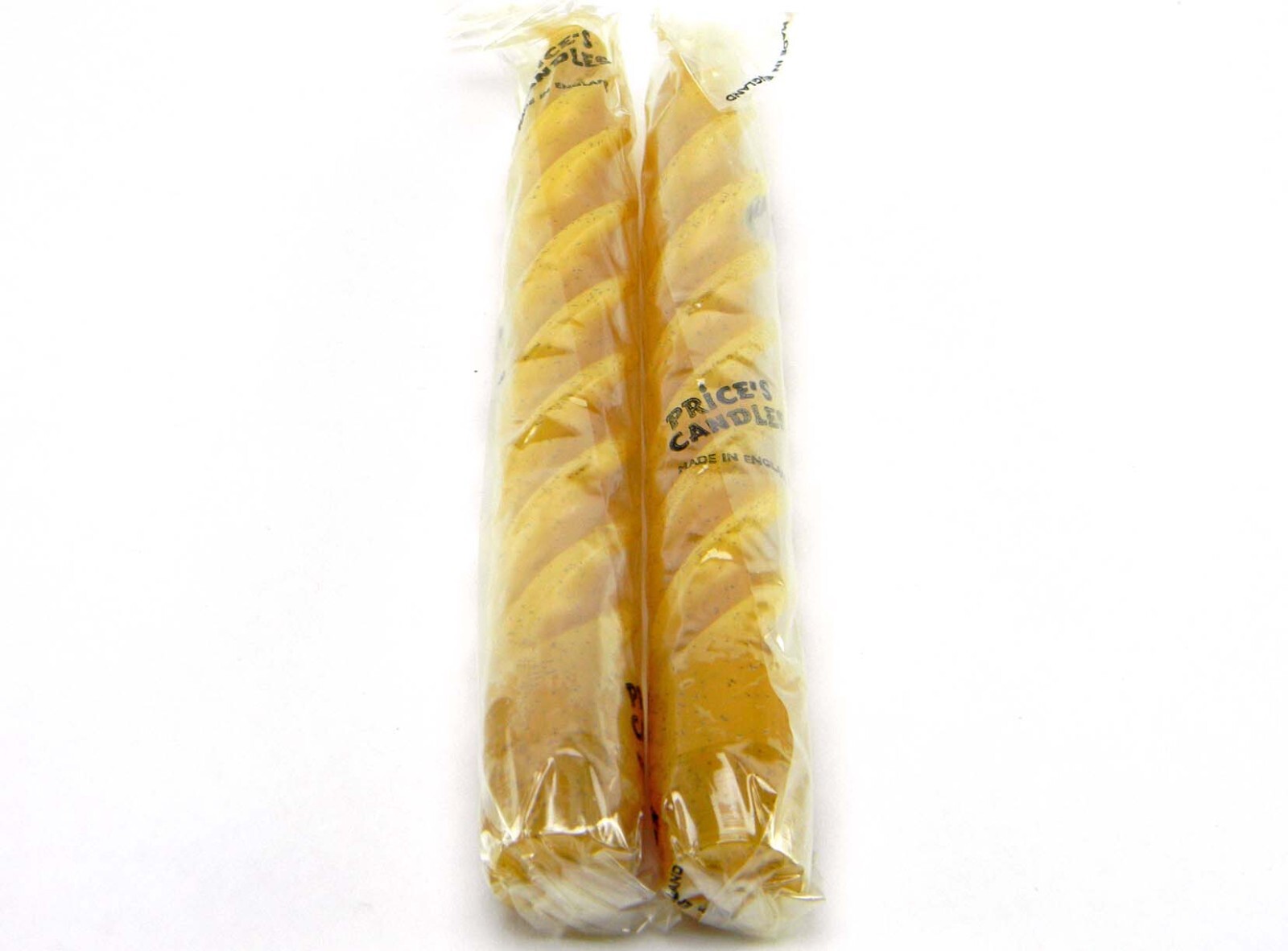 Lot 2 x 7.5″ Price’s Venetian Antique Gold Spiral Candles 5 hour burning time