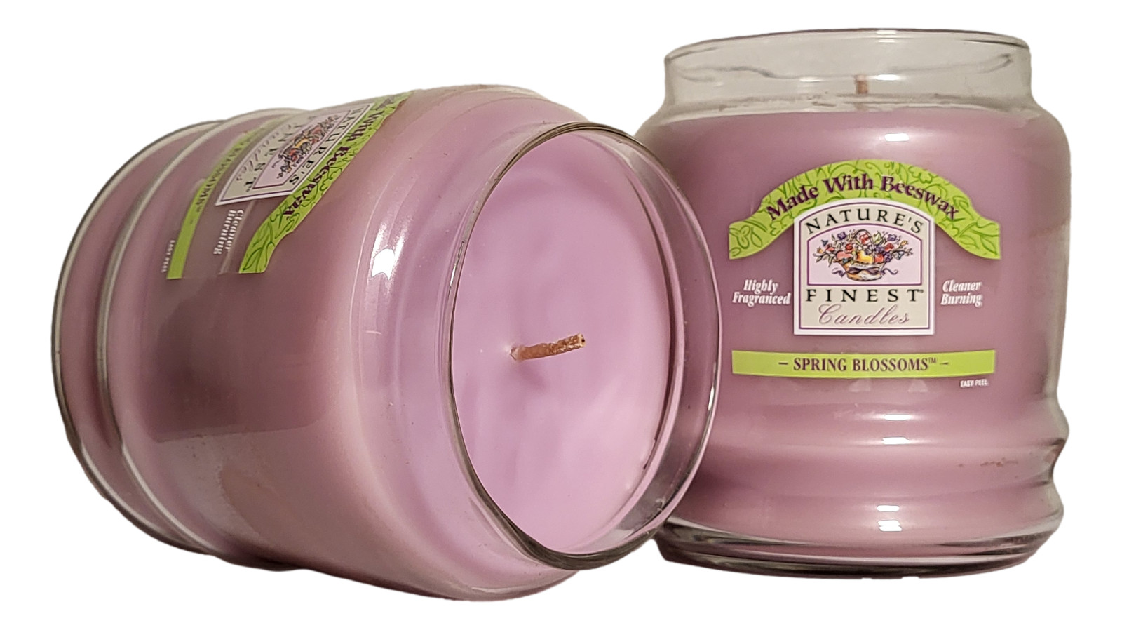 Scented Jar Candles 2-Pack Lavender Lilac Spring Blossoms Purple 16oz Jars
