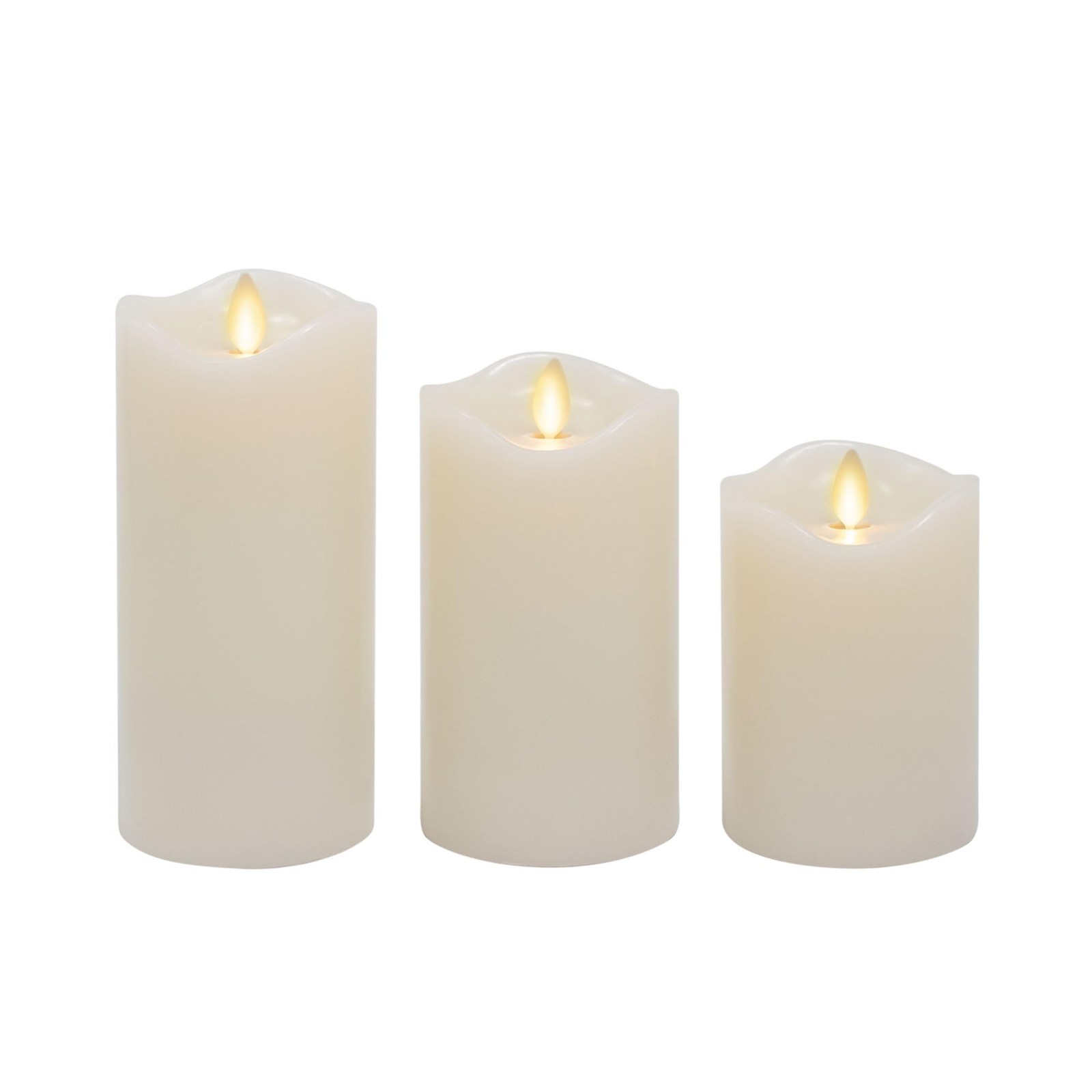 Matchless Candle Co. by Luminara Set of 3 3 x 4.5,5.5,6.5 Flameless LED Flick…