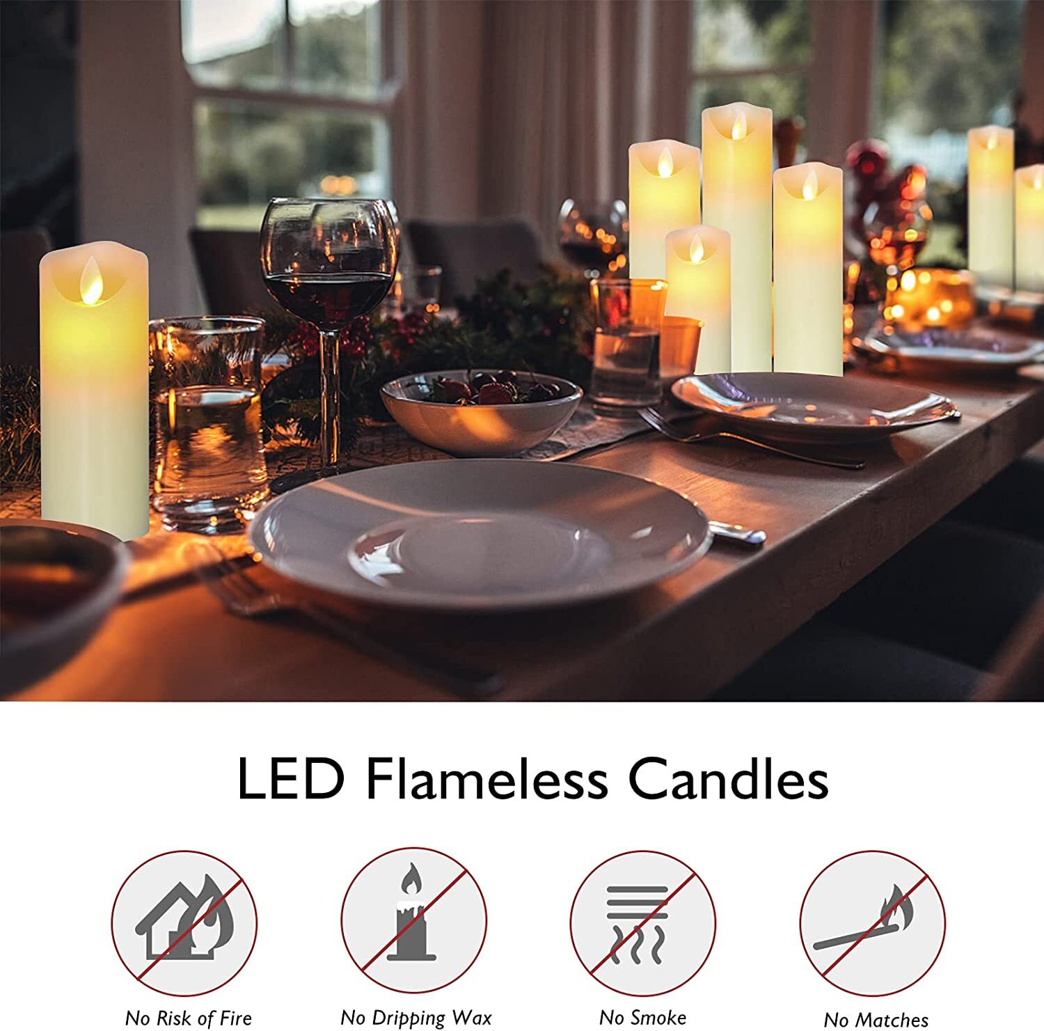 9Pcs LED Real Wax Remote Control Flameless Candles Party Romantic New Decoration