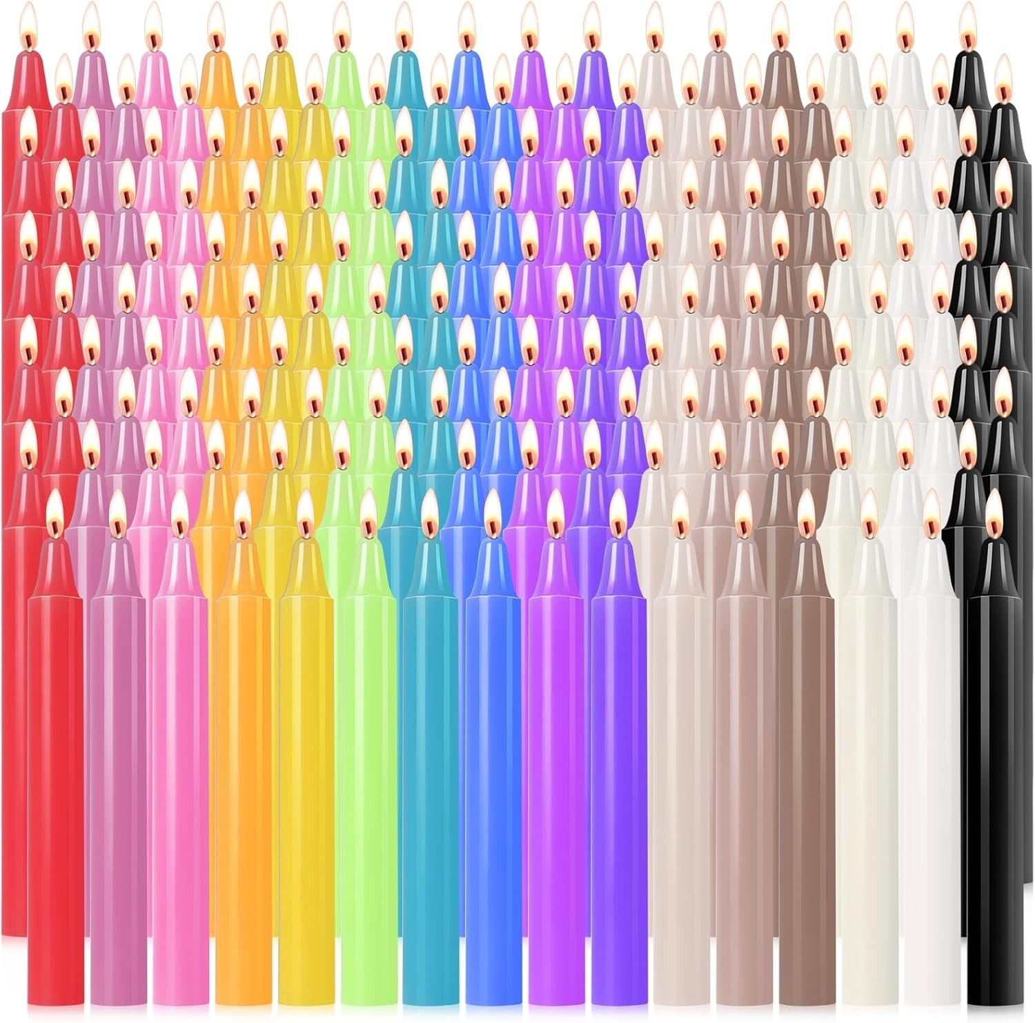 160 Pack Spell Chime Candles 4 Inch Multi-Colored Taper Candles Sticks for Ho…