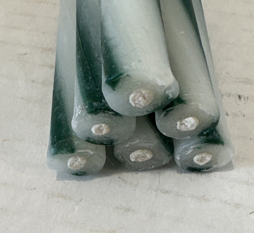 6 7 1/2” Swirl Green&white Candles Just In Time For Christmas