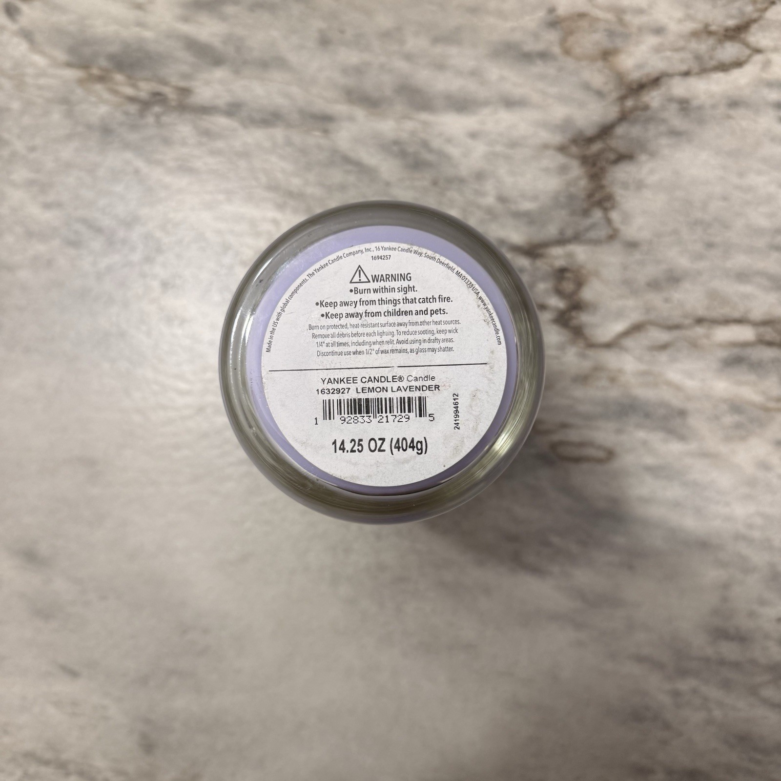 NEW Yankee Candle Lemon Lavender Medium sized Candle Fast Shipping!