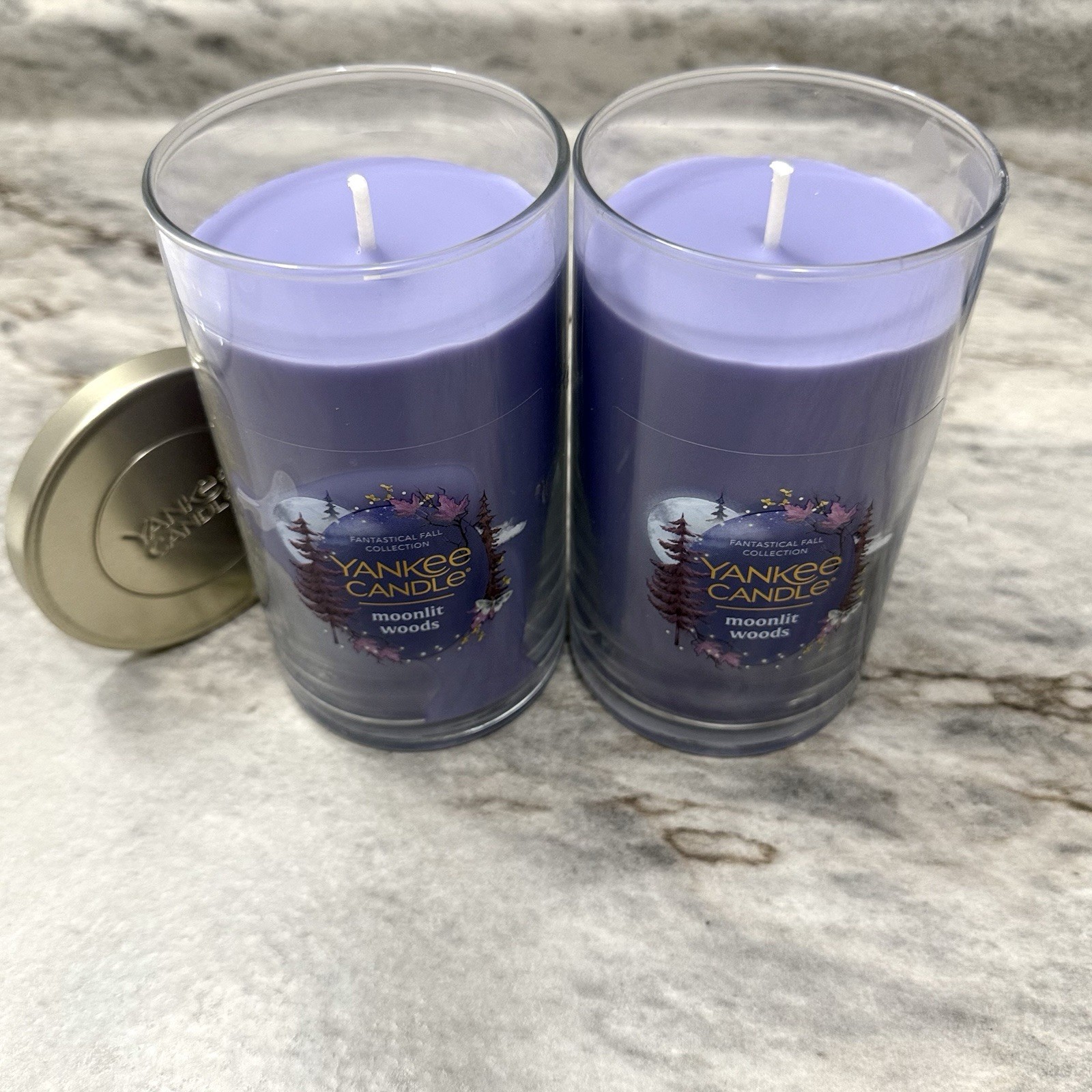 LOT OF 2-NEW-Yankee Candle MOONLIT WOODS 14.25oz. Fall scents Fast Shipping!