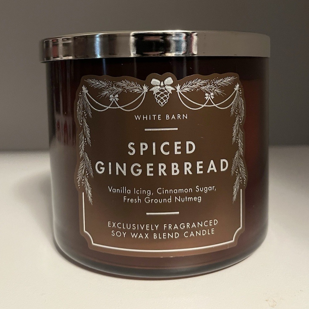 White Barn Spiced Gingerbread 3-Wick Scented Jar Candle Holiday 14.5 oz